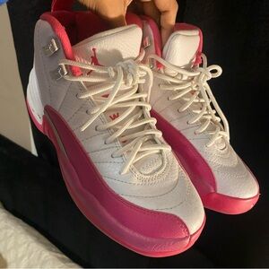 Jordan Women's Pink and White Sneakers